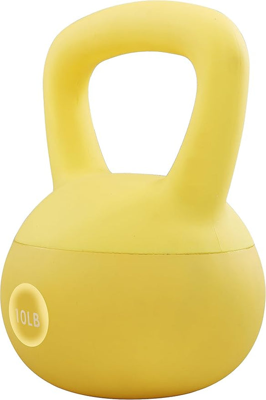 Signature Fitness Soft Kettlebells - Sea and Iron Sand Filled Weights for Women and Men - Color Coded Soft Vinyl Kettlebells, Multiple Sizes