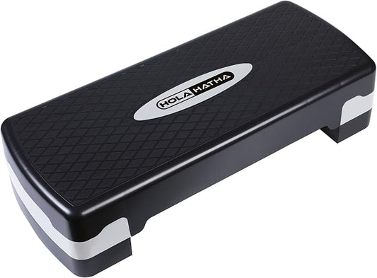 HolaHatha Compact Portable Aerobic Step Platform Exercise Fitness Equipment, Cardio Stepper with Adjustable Height for Home Gym