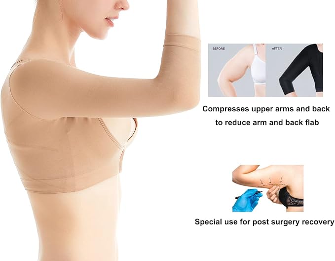 KSKshape Arm Shaper for Women Arm Compression Sleeves Post Surgical Slimming Sleeves Posture Corrector Tops Shapewear