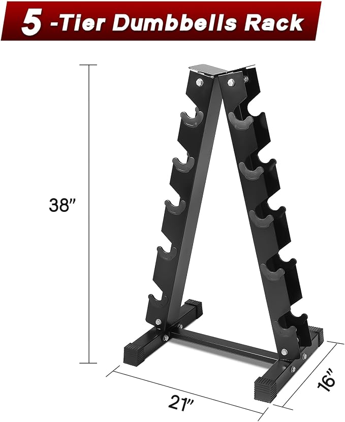 RitFit 5-650 LBS PVC Hex Dumbbell Sets with Optional Rack for Home Gym | PVC Coated Anti-Roll Hex Design, Chrome Handle with Ergonomic Grip, Full Body Strength Training with Optional Rack