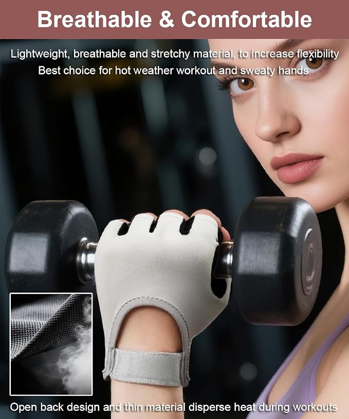 SUJAYU Gym Gloves for Women Men Workout Gloves Women Men, Anti-Slip Breathable Gym Essentials Women for Weightlifting Cycling Training, Guantes para Gym Mujer