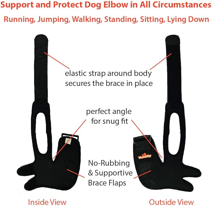 Dog Elbow Brace Protector Pads for Canine Elbow and Shoulder Support Elbow Hygroma, Dysplasia, Osteoarthritis, Elbow Calluses, Pressure Sores and Shoulder Dislocation (Right Leg, Extra Large)