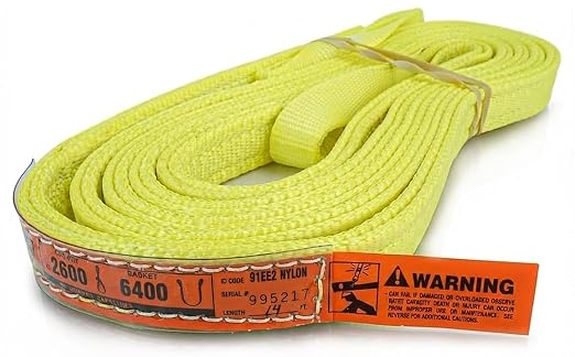 DD Sling 1 Inch x 14 Foot Nylon Lifting Sling – USA Made, 3,200 lb Vertical, 2,600 lb Choker, 6,400 lb Basket – 2-Ply Heavy Duty 900 Webbing, Type 4 Twisted Eye & Eye Rigging Sling
