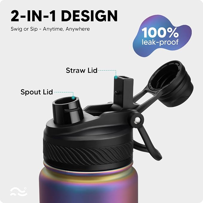 Swigina Insulated Water Bottle with Boot (Keep 36hrs Cold) BPA Free, 24 oz
