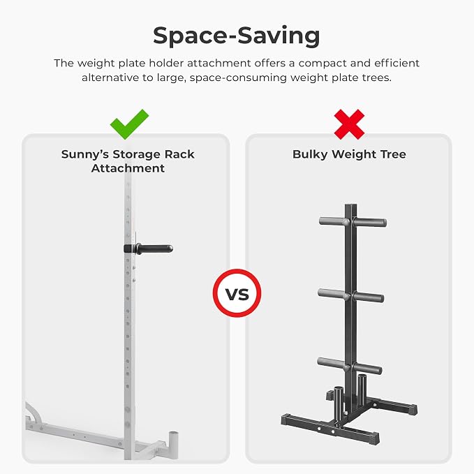 Sunny Health & Fitness Power Cage Squat Rack Attachments for Home Gym | Strength Training, Expanded Workout Variety, Durable Construction, Secure Fit, Quick Installation, Versatile Exercise Support