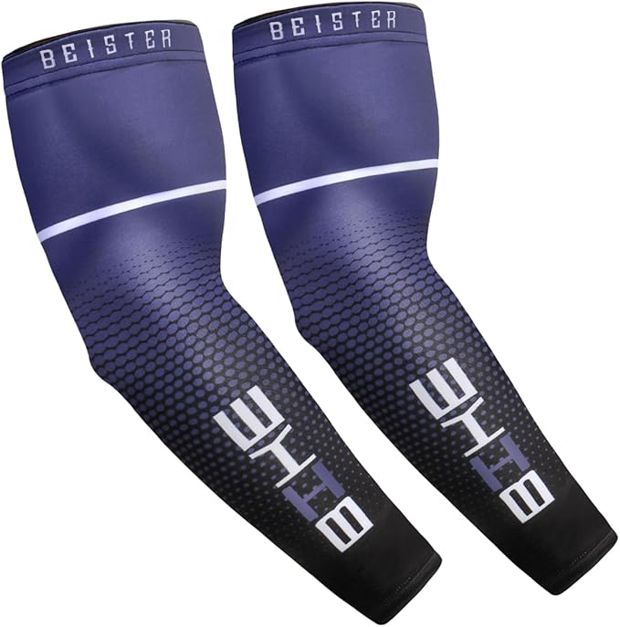 beister Arm Sleeves for Men & Women, UV Protection Cooling Cover and Cyling | Lightweight stretch; sweat-wicking comfort; cycling, volleyball, baseball, driving and gardening; washable tattoo coverage