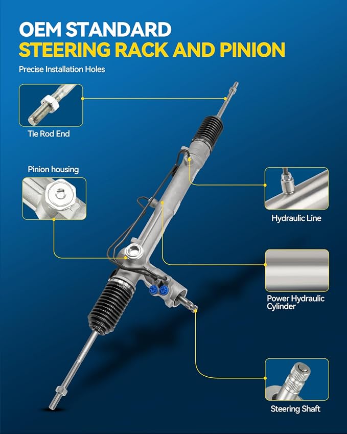 PHILTOP Power Steering Rack and Pinion Assembly for Mustang, Thunderbird | LTD, Continental, Cougar, Mark VII, Marquis, Capri, Fairmont, Granada, Zephyr No.F6SZ3280BA, 22207, E2SZ3280A, E5DZ3L547A