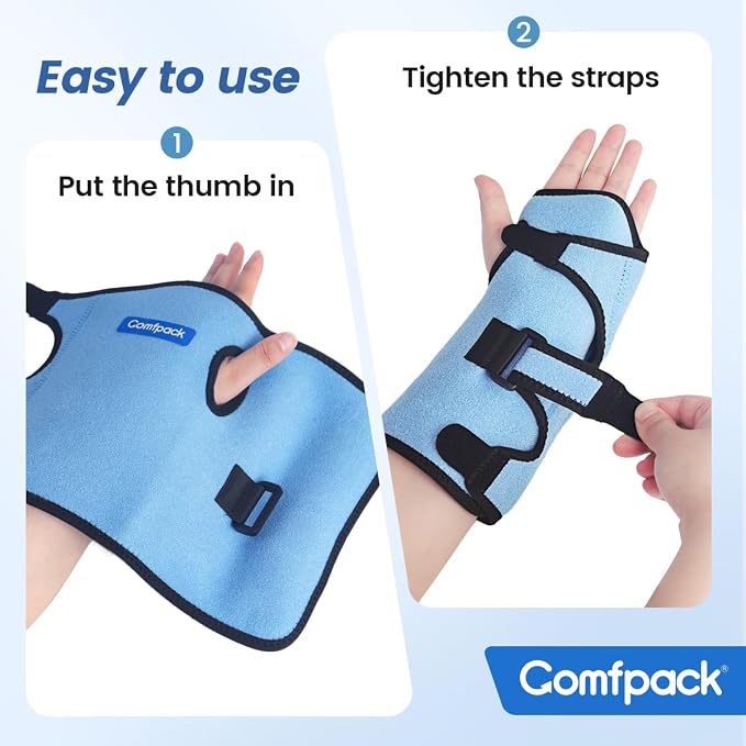 Wrist Ice Pack Wrap for Carpal Tunnel Relief with Gel Ice Pack | Hot Cold Compression Wrist Brace for Injuries, Rheumatoid, Tendinitis, Swelling, Surgery Recovery, Detachable Gel Inserts