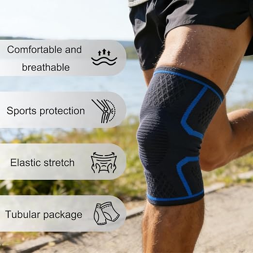Knee Brace for Women & Men - Knee SupportSleeve for Running (Dark Blue)