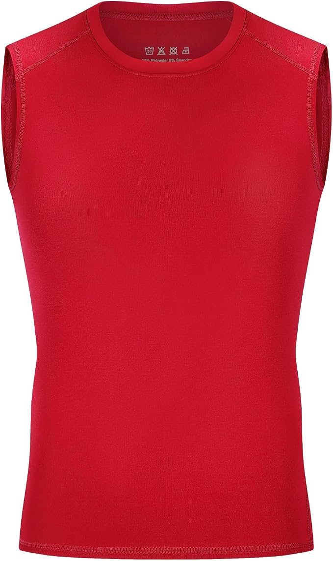 Youth Boys Sleeveless Compression Shirt Basketball Football Undershirt Quick Dry Kids Athletic Tank Tops for Workout