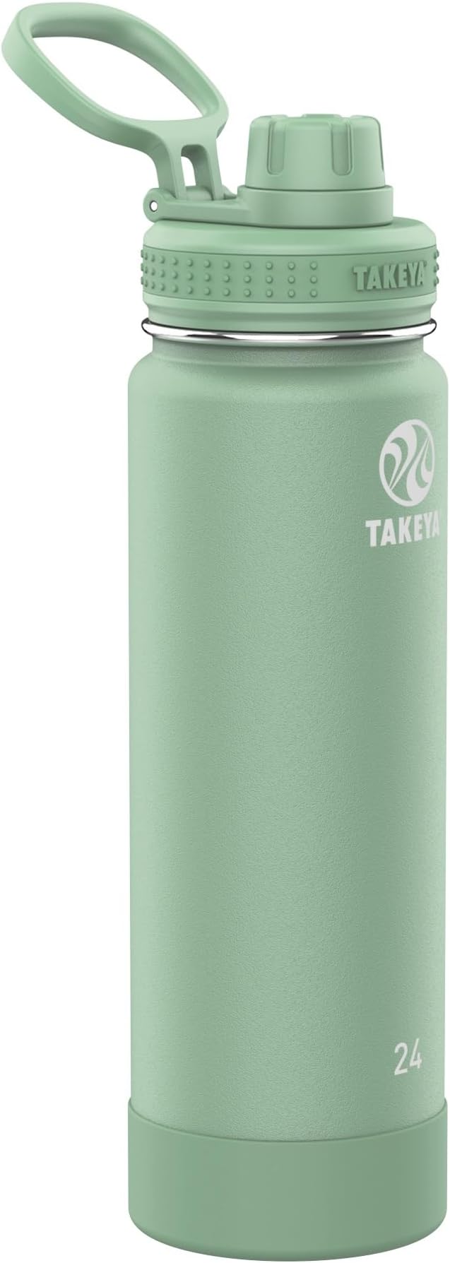 Takeya Actives 24 oz Vacuum Insulated Stainless Steel Water Bottle with Spout Lid, Premium Quality, Cucumber