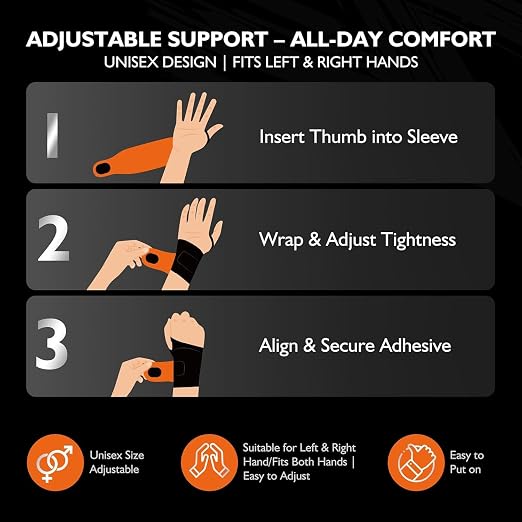 DR.SPRING Graphene Wrist Brace for Carpal Tunnel | Night Support for Left & Right Hands | Arthritis,Tendonitis & Wrist Sprain Pain Relief | Seamless & Breathable Fabric | Adjustable Compression Wraps