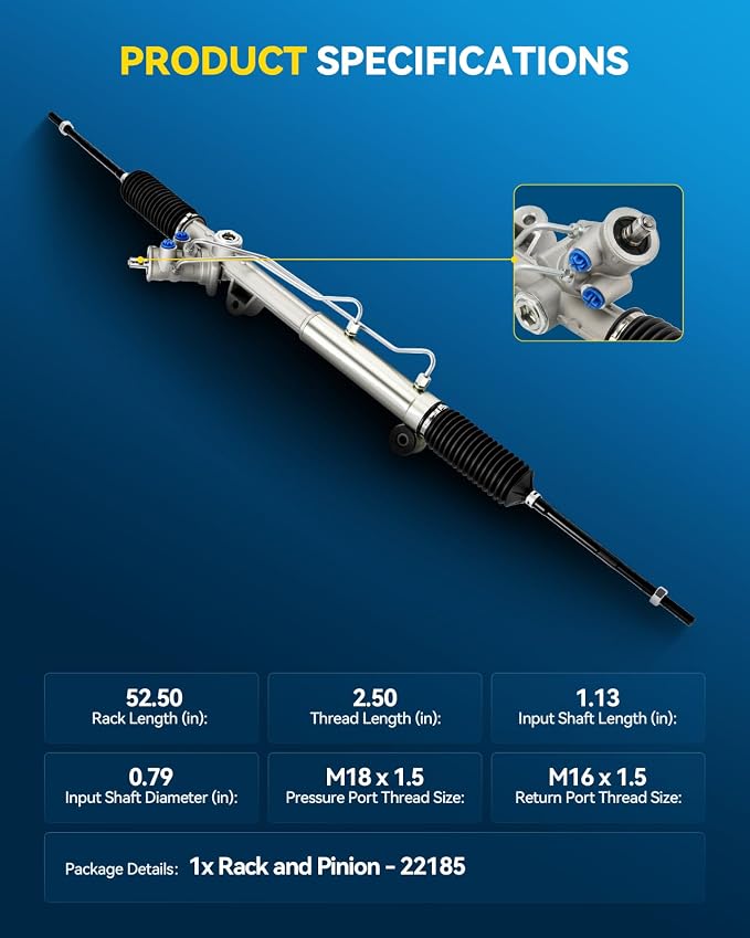 PHILTOP Power Steering Rack and Pinion for 1998-2002 Camaro/Firebird | No.22185, 26086616, 26060047, 26062311, 26077996