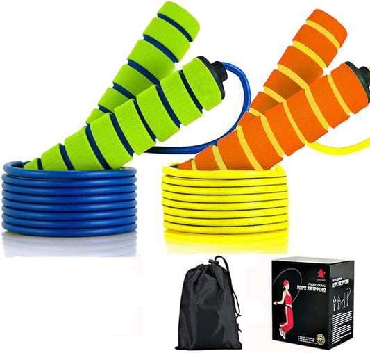 Jump Rope, Jump Ropes for Kids, 2 Pack Kids Jump Rope Lightweight &Adjustable &Durable jumping rope for Fitness-Speed Jump Rope for Women Men Youth, Foam Grips Handles for, Workout