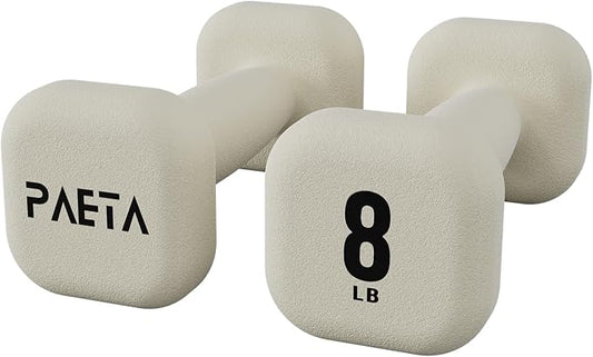 PAETA Neoprene Dumbbell, Hand Weights with Curved Grip for Women, Anti-Slip, Anti-Roll, Square Dumbbells for Full-Body Workout, Strength Training
