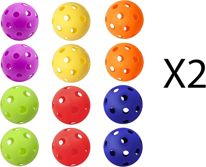 GSE Plastic Practice Baseballs, Hollow Airflow Softballs Training | 26-Holes Lightweight Balls, for Pitching, Batting, Catching for All Skill Levels, for Indoor & Outdoor Games, 2.75", 0.9 oz