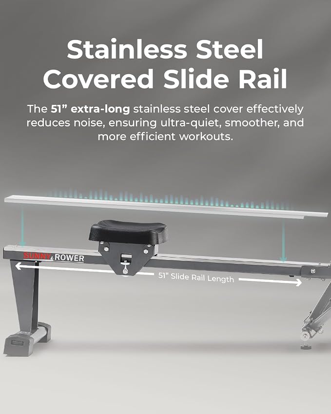 Sunny Health & Fitness Smart 360° Dual-Function Magnetic Rowing Machine, Full-Motion Workout with 51-Inch Extended Rail, Total-Body Training for Home, Free SunnyFit APP Connection