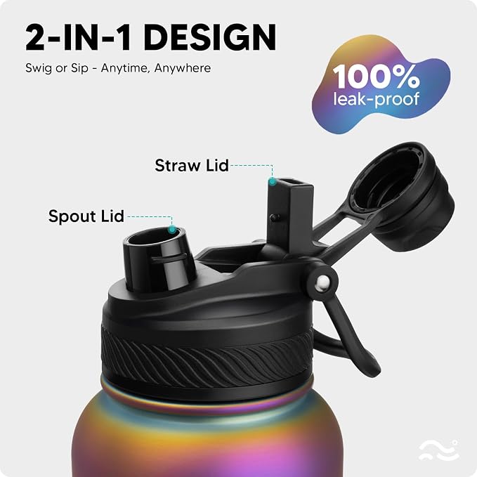 Swigina Insulated Water Bottle with Boot (Keep 36 hrs Cold) BPA Free, 32 oz