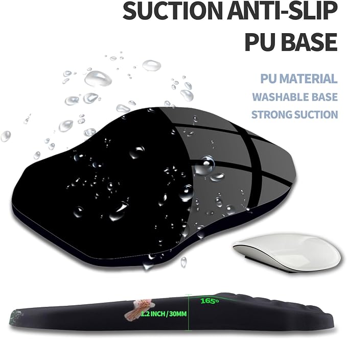 Ergonomic Raised Mouse Pad Wrist Support with Bilateral Slope Memory Foam Mousepad for Wrist Rest and Carpal Tunnel Pain Relief 11.8x7.9〃Flowers Bloom and Fade