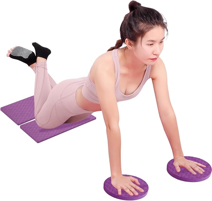 2-Pack TPE Yoga Knee Pads & Exercise Mat - Extra Thick Non-Slip Support for Plank, Push-Up, Kneeling, Pilates & Floor Workouts - Full Body Protection for Knees, Elbows, Wrists - Ideal Yoga Essentials for Women & Men