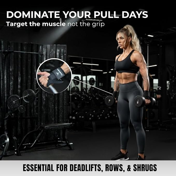 Weight Lifting Straps with D Ring - Gym Straps with D Ring | Cuffed D Rings, Padded Wrist Support, Fits All Cable Machines, Unisex, Anti Slip, Heavy Duty Weight Lifting Straps