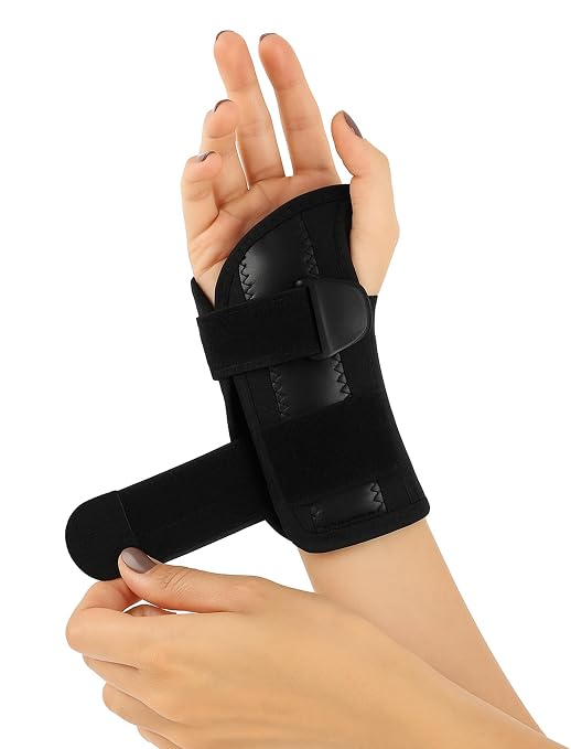 Carpal Tunnel Wrist Brace Night Support - Wrist Splint Arm Stabilizer & Hand Brace for Carpal Tunnel Syndrome Pain Relief Compression Sleeve for Forearm Wrist Tendonitis Pain Treatment (Small, Right)