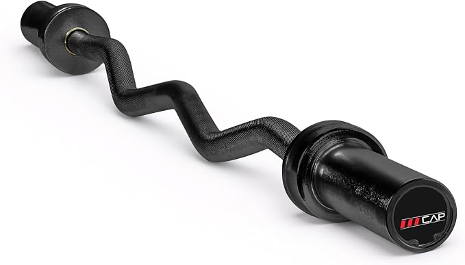 CAP 47" Olympic EZ Curl Bar | Heavy Duty Solid Steel, 200 lb Capacity