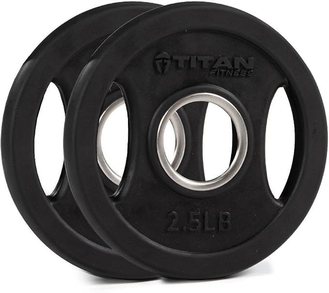 Titan Fitness Grip Plates, Cast Iron and Rubber Coating