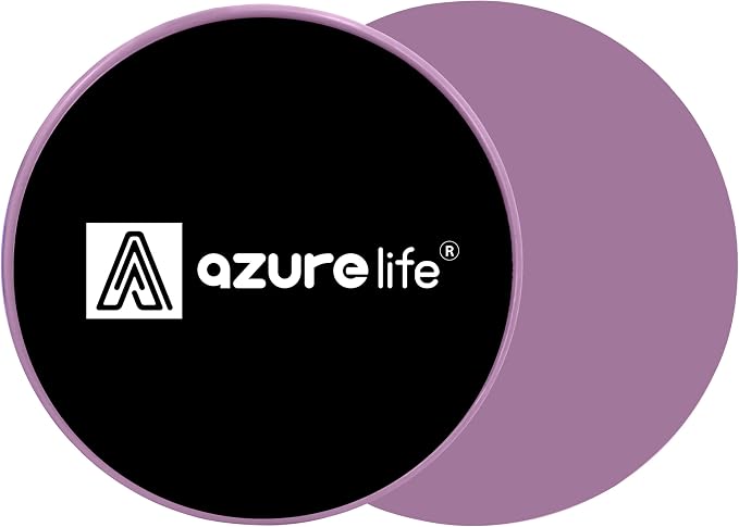 A AZURELIFE Exercise Core Sliders, Dual Sided Exercise Gliding Discs Use on Carpet or Hardwood Floors, Light and Portable, Perfect for Abdominal&Core Workouts