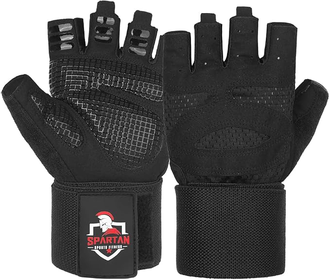Spartan Gym Gloves for Men & Women – Weight Lifting Gloves with Wrist Support, Full Palm Protection, Breathable Non-Slip Grip for Weightlifting, Workout, Training, Fitness, Crossfit, Exercise