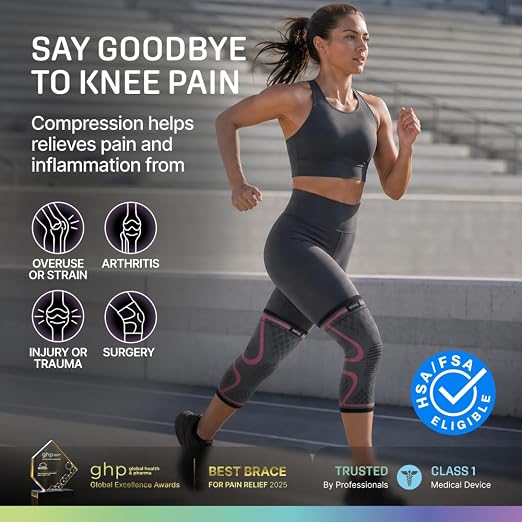 Modvel 2 Pack Knee Brace for Women - Knee Support for Walking, Knee Compression Sleeves for Pain Relief, Knee Sleeves for Women, Knee Brace for Sports, Workouts & Arthritis