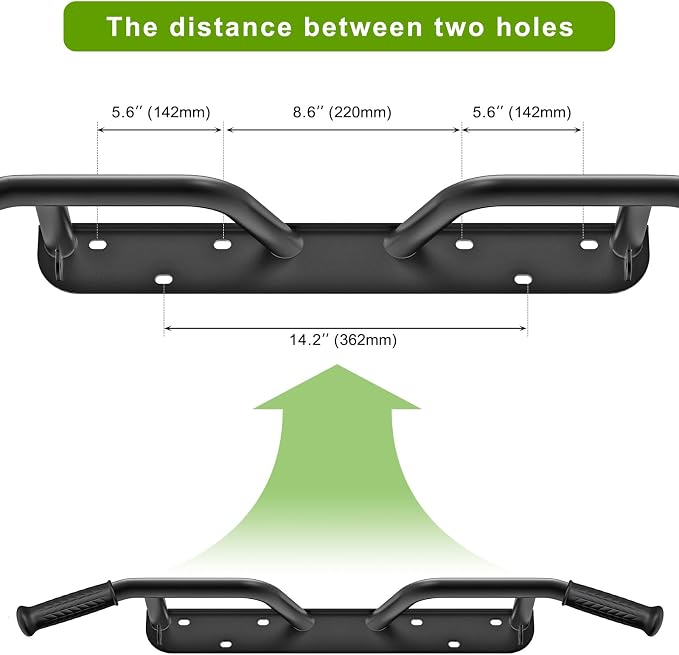 SELEWARE Heavy Duty Welded Pull Up Bar Wall/Joist/Ceiling Mount Chin Up Bar | Multifunctional Pull-up Bars w/Resistance Band Hooks for Home Gym Strength Training, Sturdy Steel Construction Support 500 lb