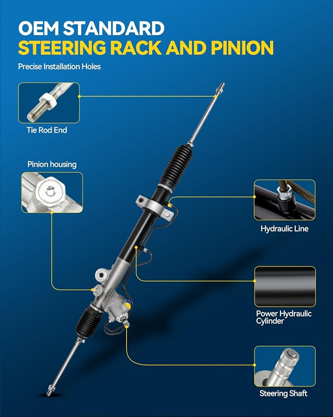 PHILTOP Power Steering Rack & Pinion Assembly for 2004-2008 Maxima, 2002-2006 Altima 3.5L, Hydraulic Power Steering, OEM Replacement 26-3014