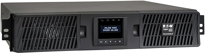 Tripp Lite Eaton Series SmartOnline 1500VA UPS, Pure Sine Wave Double-Conversion, 1350W, 2U Rack/Tower, Extended Run, Network Card Included, LCD, 2 Year Warranty & $250,000 Insurance (SU1500RTXLCDN)