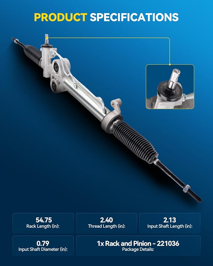 PHILTOP Power Steering Rack and Pinion Assembly Compatible with 2007-2011 Silverado/Sierra 1500 Crew/Extended Cab, 2012-2013 Sierra 1500(Exc. Hybrid) Replace 22-1036