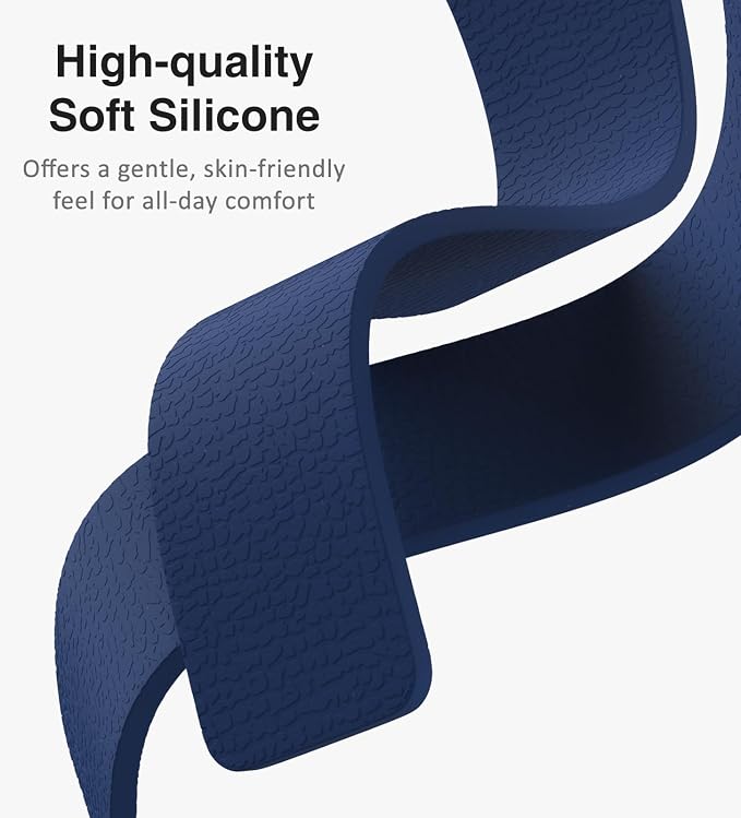 Magnetic Silicone Band Compatible with Apple Watch Band 42mm 41mm 40mm 38mm Series 11 10 9 8 7 6 5 4 3 & SE 3/2/1 Strong Magnetic Clasp, Waterproof & Adjustable (Deep Blue)