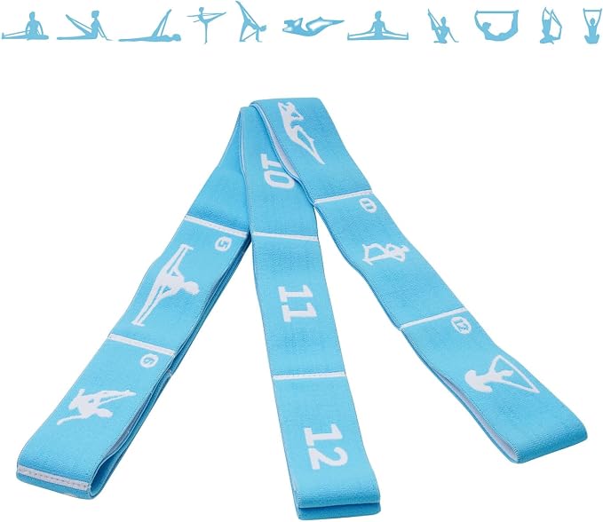 Yoga Strap with 10/12 Loops - Multi-Functional Stretch Band for Pilates, Dance, Gymnastics, Physical Therapy, Flexibility & Resistance Training, Ballet, Latin Workouts
