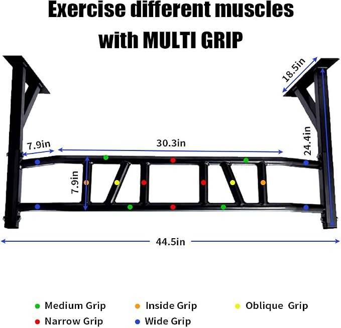 Wall Mount Pull Up Bar Wall Mounted Body Press Pull Up Bar Gym Chin-Up for Upper Body Workout