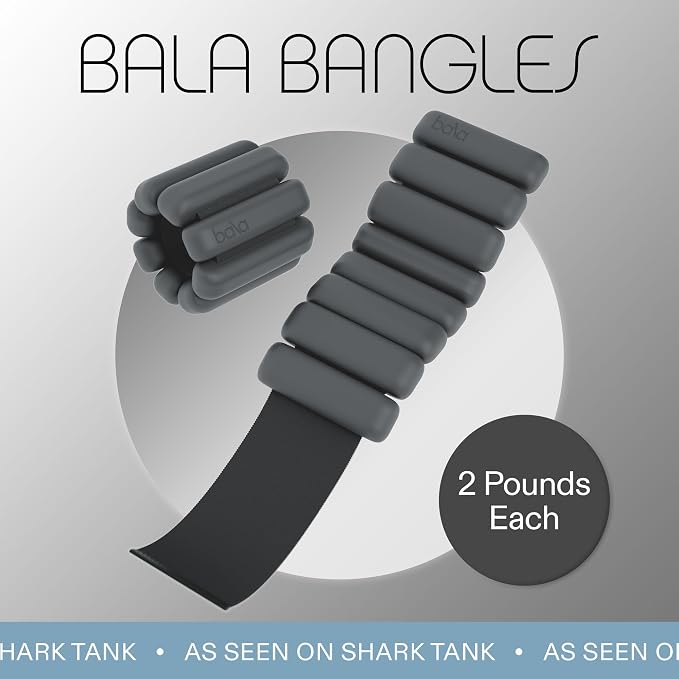 Bala Bangles Wrist & Ankle Weights for Women & Men, Home Gym Equipment | Adjustable Weighted Bands for Arm & Legs Workouts - Pilates, Yoga, Walking, Barre, & Strength Training Exercise