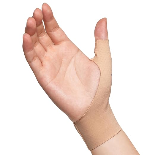 VELPEAU Elastic Thumb Wrist Support Brace (Pack of 2), Splashproof Compression Sleeve for Arthritis Pain, Tendonitis, Sprains, Sports, Splint Liner, Fits Left & Right Hands (Long Version - Khaki, Small)