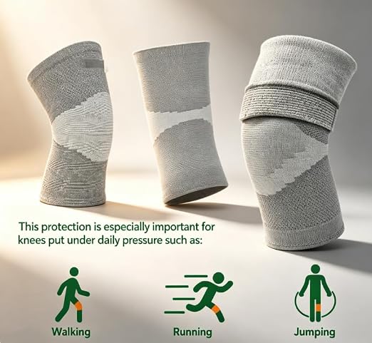 2 PAIRS 4 Pcs Bamboo Charcoal Compression Knee Sleeve Brace | Compression Support, Knee Brace, 2 Pairs Included, Charcoal Infused, Sleeve Design