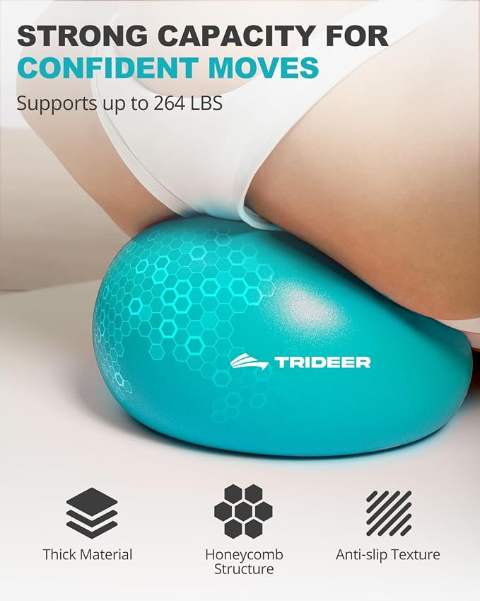 Trideer Yoga Ball for Exercise, Pilates, Core & Balance Training, Stability Ball for Pregnancy & Birthing Prep, Physical Therapy, Daily Stretching, Office Chair for Active Sitting, Quick Pump Included
