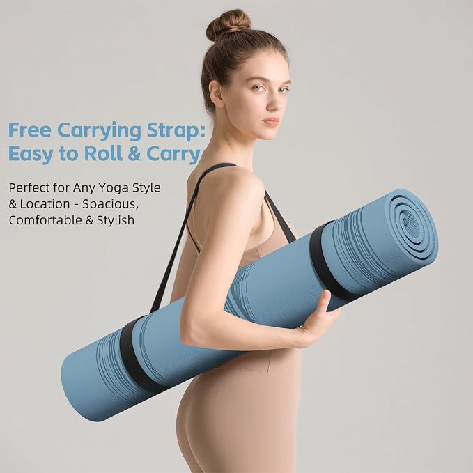 Large 76"x40"x0.4" Yoga Mat | Extra Width & Thick, Non-Slip Exercise Mat, Versatile for Stretching, Yoga Studio, Gym, Home & Indoor/Outdoor Workouts