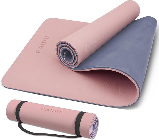 PAIDU POE Yoga Mat （10mm）Extra Thick Fitness Mat 72"x24" with Carry Strap | Non-slip, tear-resistant and suitable for all ages, perfect for yoga, Pilates, home gym and full-body workouts.