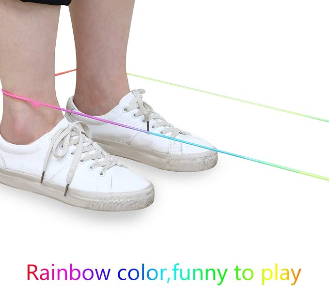 Gejoy 5 Pieces Chinese Jump Ropes for Kids Elastic Stretch Game | Colorful Stretch Rope Elastic Rubber Twist Fitness Game for Outdoor Indoor Play Exercise Toys Recess Party Game