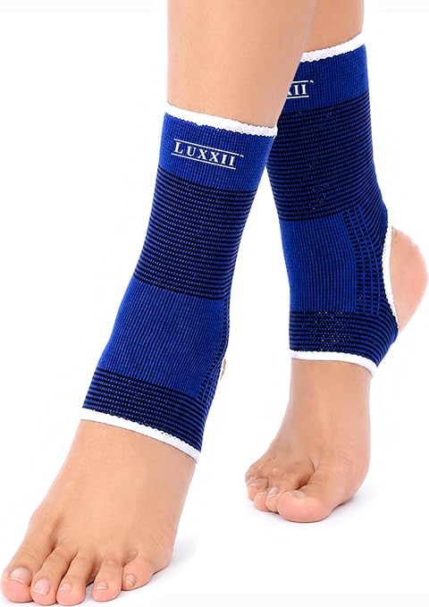 2 Pack Compression Ankle Brace Support Sleeve for Women & Men, Breathable Elastic Ankle Wrap for Sprained Ankle, Plantar Fasciitis, Achilles Tendonitis, Running, Sports, Gym