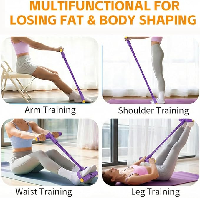 Pedal Resistance Bands with Handles for Women, Multifunction Foot Pedal Resistance Band,6-Tube Resistance Bands with Handles, Training Abdomen, Waist, Arms & Legs Durable Pedal Exerciser