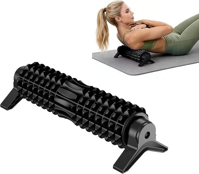 Foam Roller with Detachable Stand, 18" Deep Tissue Massage Roller | Beginner-Friendly Support Design for Muscle Recovery, Home Workout & Fitness - Black