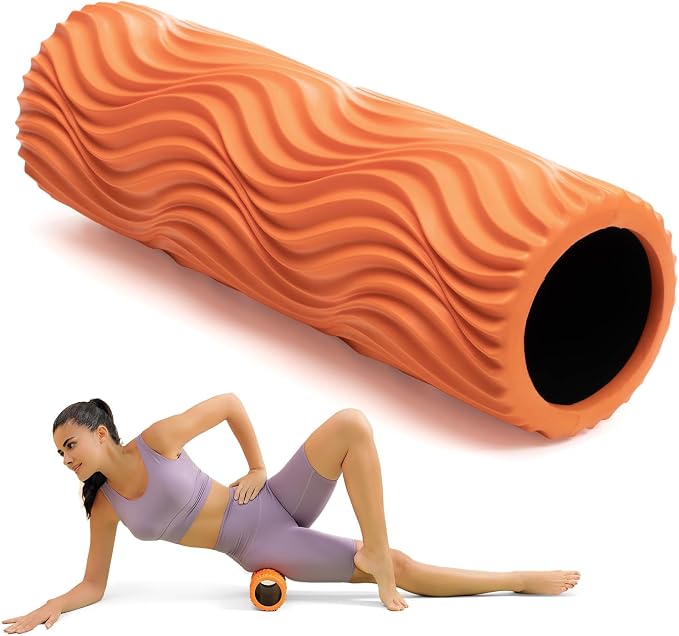 SUBCULTUREPICK Foam Roller Muscle Massage Roller for Back Pain & Stretching | Ergonomic Wide Wave Textured - Deep Muscle Massager for Pilates Yoga, Athletics, Fitness Exercise Roller for Whole Body
