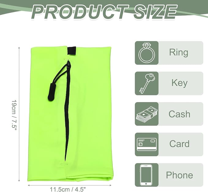Running Armband Sleeve, Running Armband Phone Holder Elastic Universal Lightweight Cell Phone Arm Band with Zipper S & Green - Fit for (Hiking/Cycling/Exercise Workout)